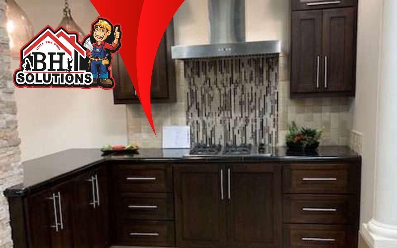 Corner drawers and rotating shelves maximizing space in a small kitchen.