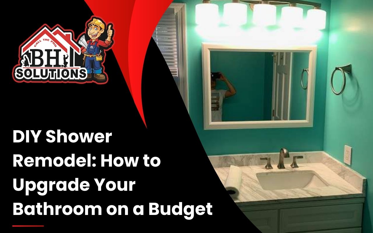 A bathroom with an outdated shower before remodeling.