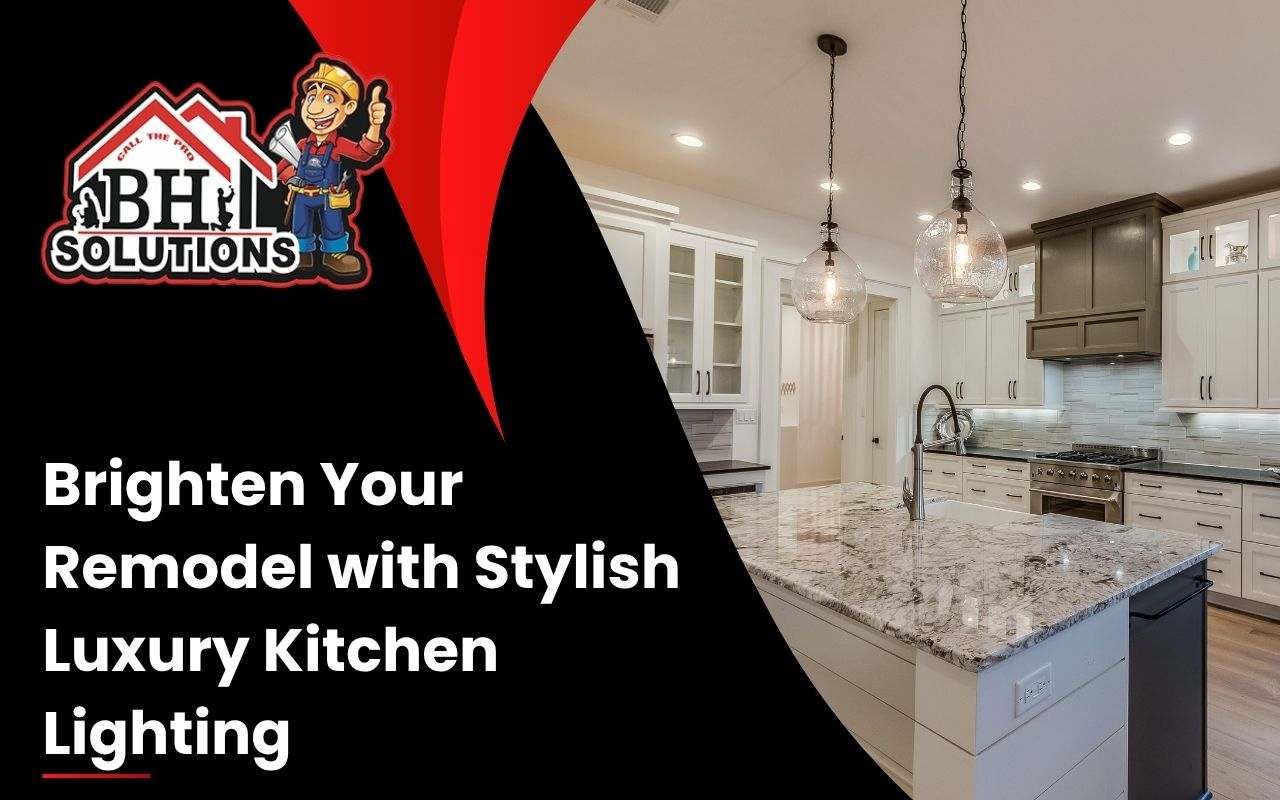 Modern kitchen with pendant lights over island