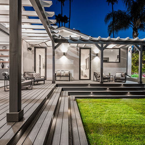 Elegant composite deck by a Danbury remodeling contractor.