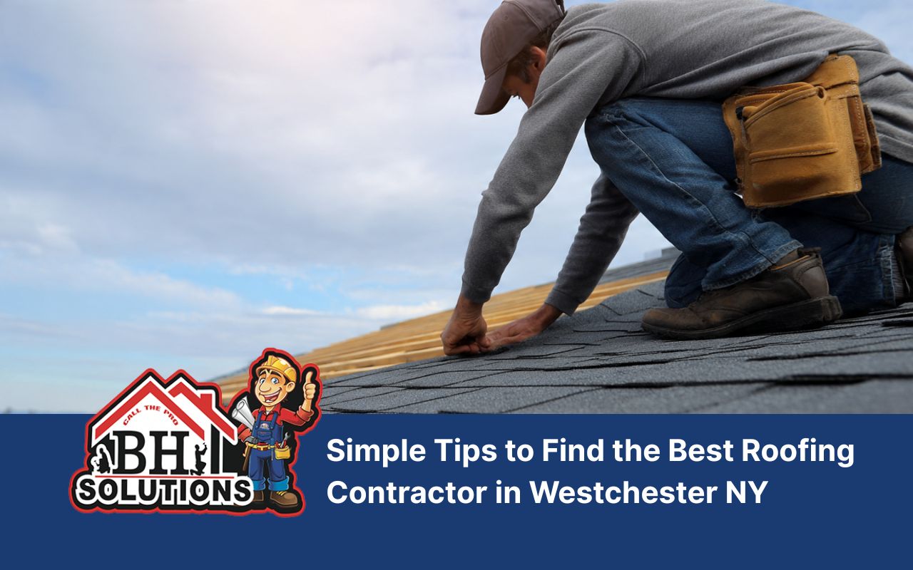 Roofing Contractor in Westchester, NY inspecting shingles and roof edges before a project