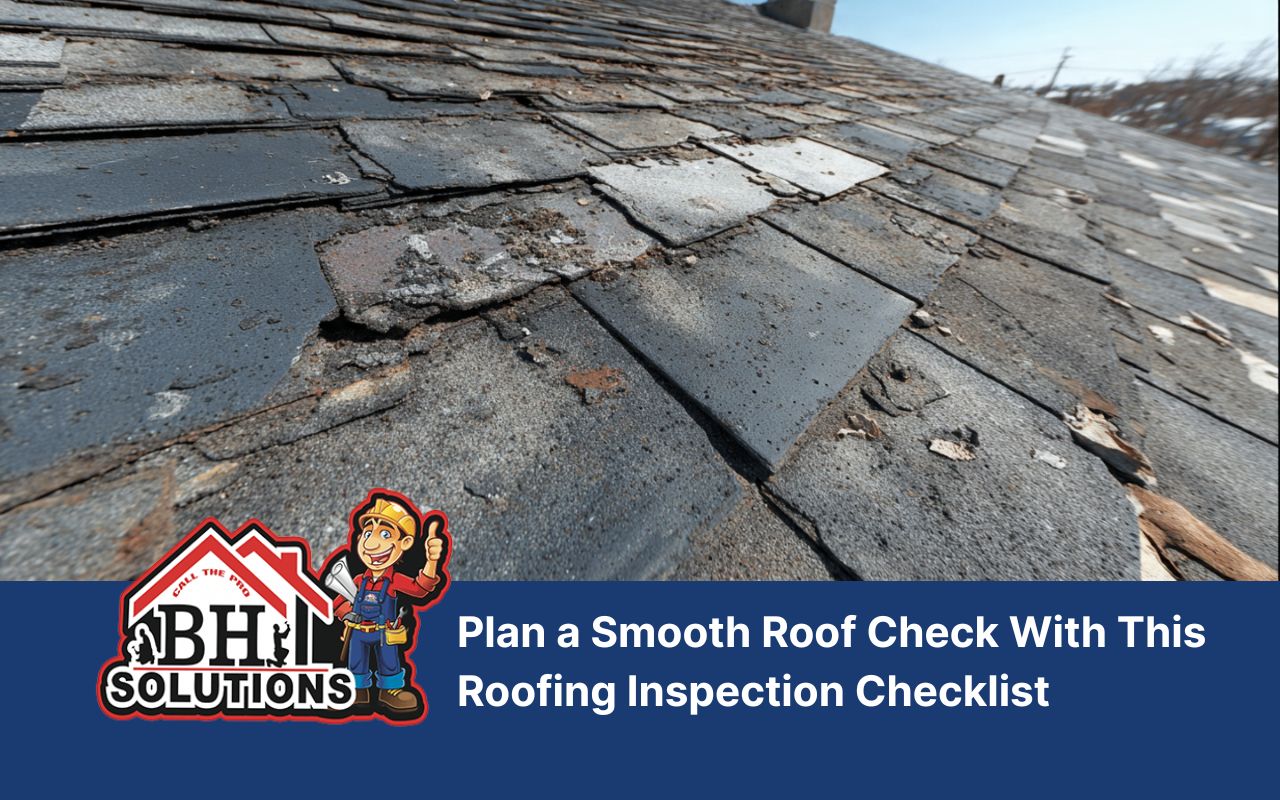 Roofing inspection checklist example for gutter and fascia check to prevent water backup
