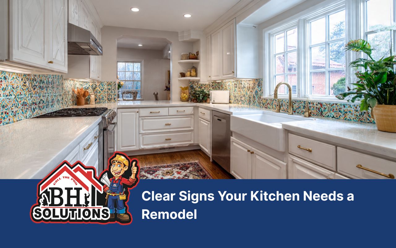 Signs you need a kitchen remodel shown through worn counters and dated finishes