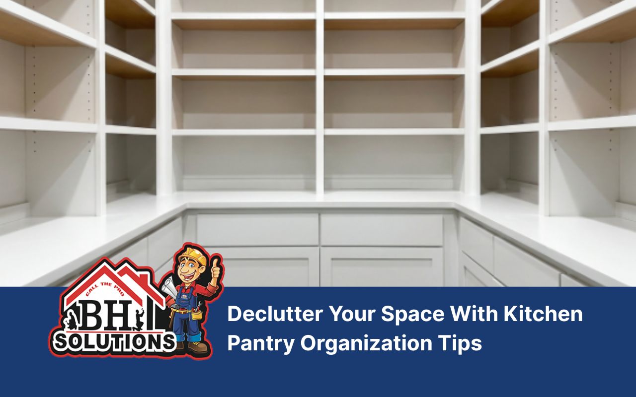 Kitchen pantry organization using pull-out pantry storage for easy access