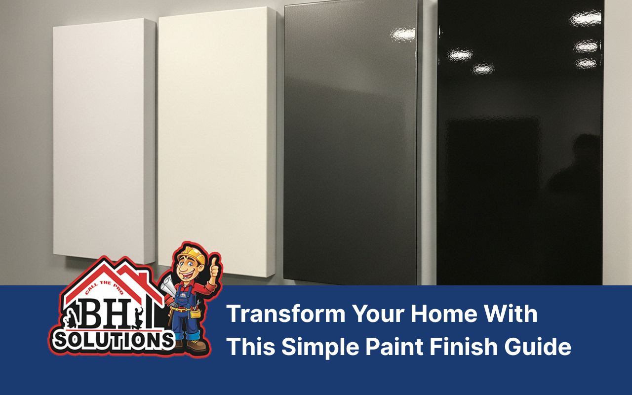 Paint finish guide showing wall sheen comparison for home interiors