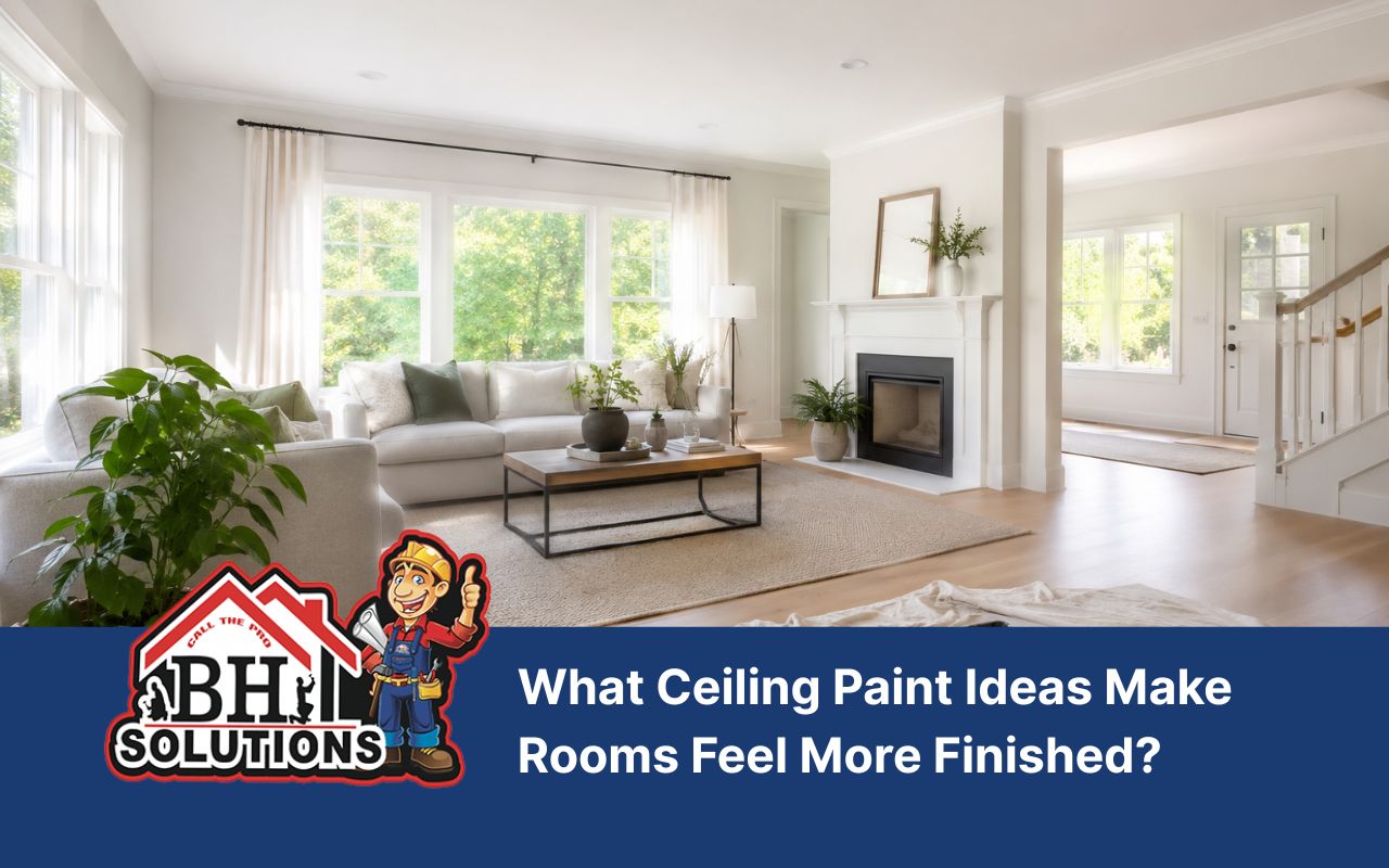 ceiling paint ideas for a bright living room with clean white paint