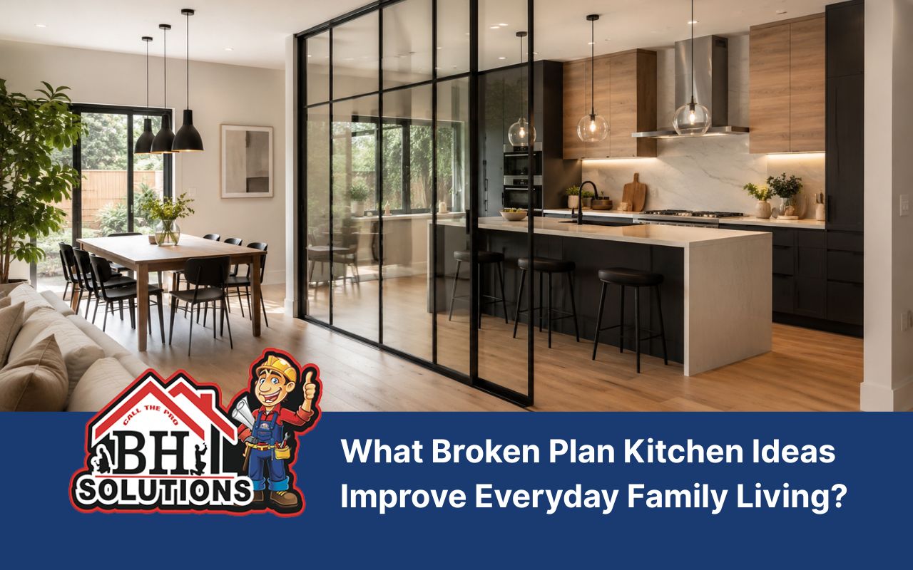 broken plan kitchen ideas with a glass divider for open zones