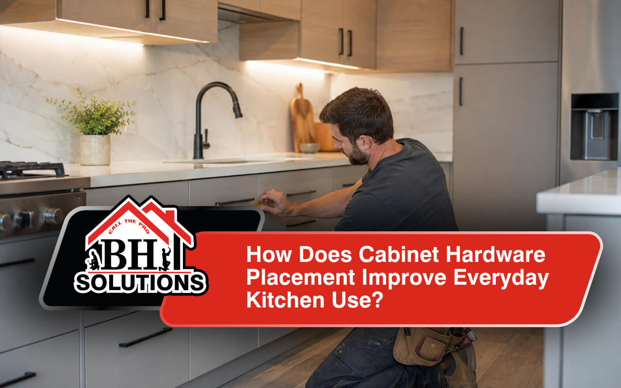 Cabinet hardware placement on modern kitchen cabinets