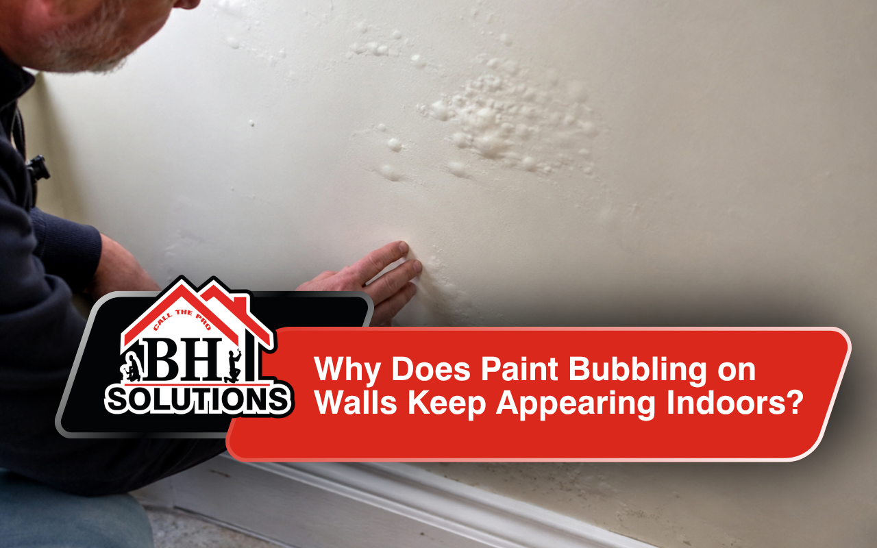 Paint bubbling on walls caused by moisture behind interior paint