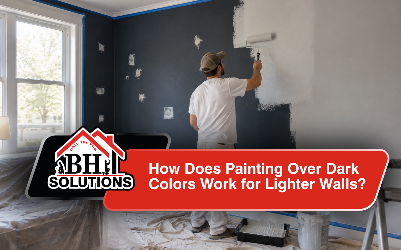 Painting over dark colors with careful wall preparation